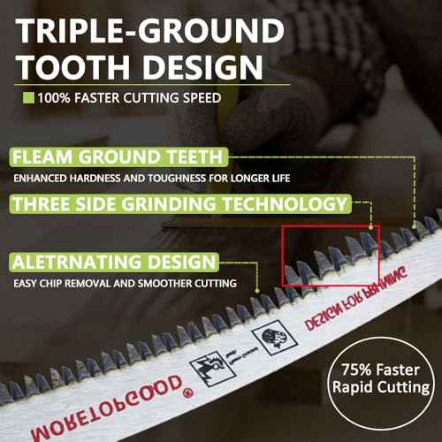 9"/12"/15" Arc Edge Reciprocating Saw Blade, 7TPI Japanese Teeth with Curved Edge Wood Pruning Saw Blades for Tree Trimming, Wood Cutting (3 Pack)