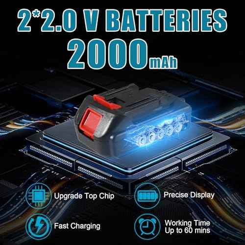 3/8'' Cordless Ratchet Wrench, 60FT-LBS (80N.m) Electric Ratchet with 21V 2 X 2.0Ah Battery, 400 RPM Chargeable Power Ratchet Driver Set with 8 Sockets,1/4 Adaptor, 3" Extension Bar
