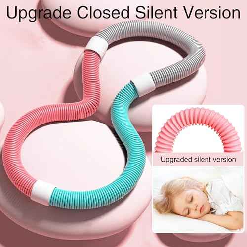 Weighted Soft Spring Hula Hoop for Adults, 3lb Foldable for Home and Travel, Portable Slimming Fitness Hoop for Weight Loss, Waist-Friendly Design, Upgraded Closed Silent Version