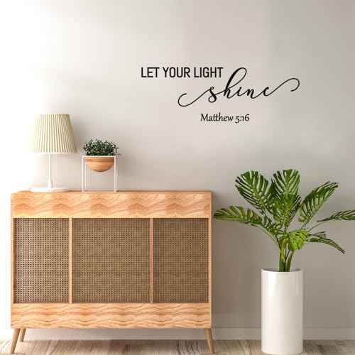Generic 12 Pieces Bible Verse Wall Stickers,Inspirational Quotes Christian Wall Decals,Scripture Wall Decals,Peel and Stick,Motivational Wall Decal for Living Room Bedroom Bathroom Office, Black