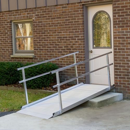 6' L Silver Spring Portable Wheelchair Ramp with Handrails, 850 lb. Capacity for Scooters, Walkers, Canes, Rollators - 6' L x 36" W