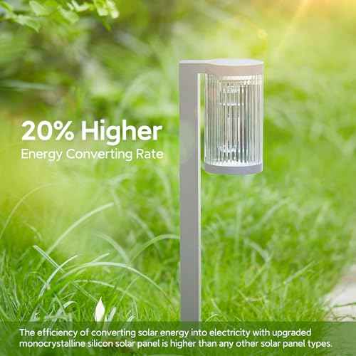 Solar Pathway Lights Outdoor, 6 Pack Upgraded Outdoor Solar Lights for Outside Super Bright Up to 12Hrs, IP65 Waterproof Solar Garden Lights for Yard Landscape Path Walkway Decor(Cool White)