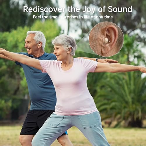Hearing Aids for Seniors, Hearing Aid Rechargeable for Hearing Loss, Personal Hearing Amplifier with Volume Control and Portable Magnetic Charging Case, Noise Canceling Hearing Aids (Black, Red, Blue)
