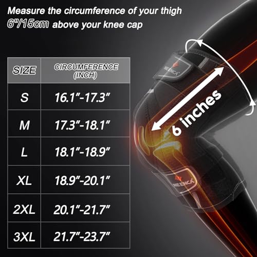 NEENCA Professional Knee Brace for Knee Pain, Medical Knee Support with Patented X-Strap Fixing System, Great Support and Stability for Joint Pain, Arthritis, Meniscus Tear, ACL, PCL, Runner, Sports