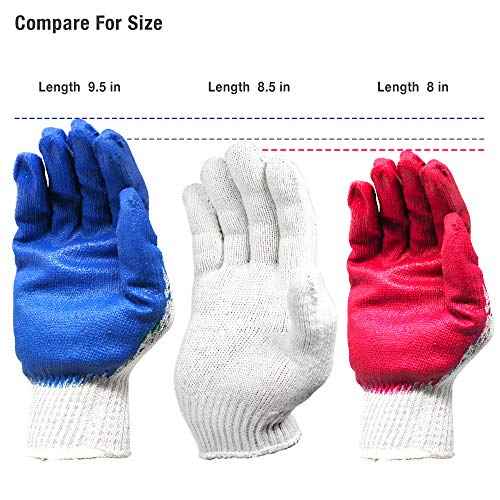 CBC Crown PREMIUM Non-Slip Multi-Purpose Red, Blue Latex Rubber Palm Coated Work Safety Gloves Garden Gloves