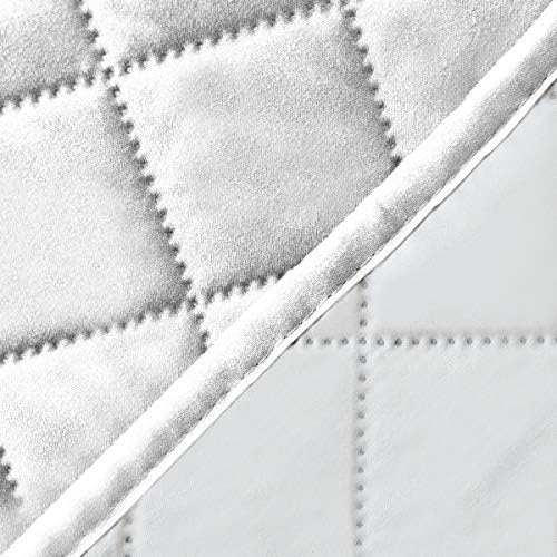 Easy-Going 4 Seater Sofa Slipcover Reversible Sofa Cover Water Resistant Couch Cover with Foam Sticks Elastic Straps Furniture Protector for Pets Children Dog Cat (XX-Large, White/White)