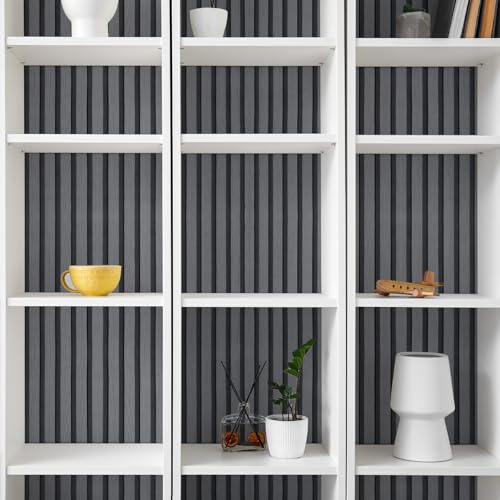 Peel and Stick Wallpaper Wood Slats, SelfAdhesive Wood Contact Paper, Removable WallCovering Home DIY for Wall Decor Bedroom, 17.3" X 118", Easy-to-Apply