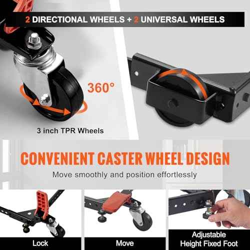 VEVOR Mobile Base, 500 lbs Weight Capacity, Adjustable from 12" x 12" to 36" x 36", Heavy Duty Universal Mobile Base Stand with Swivel Wheels, for Woodworking Equipment, Bandsaw, Power Tools, Machines
