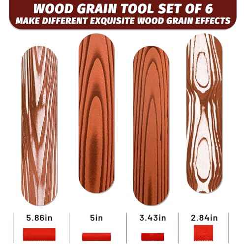 4 PCS Wood Grain Tool£¬Rubber Wood Graining Painting Tool, DIY Grain Painting Tool for All Surfaces and Wall Room Art Decoration, Household Wall Art Paint