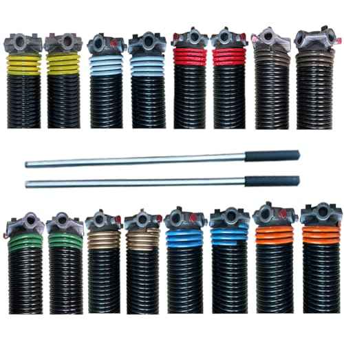 Pair of 2" Garage Door Torsion Springs with Non-Slip Winding Bars, Quality Precision Electrophoresis Black Coated, Minium Life 18,000 Cycles (.207 x 2 x 23)