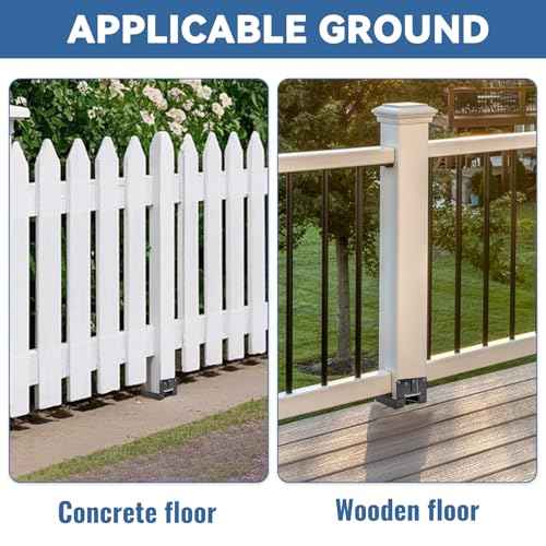 6x6 Post Base 6 PCS Post Bracket Inner Size 5.6"x5.6" Heavy Duty Metal Fence Post Anchor, Black Post Base for Concrete for Wood Deck Pergola Porch Railing Mailbox Support