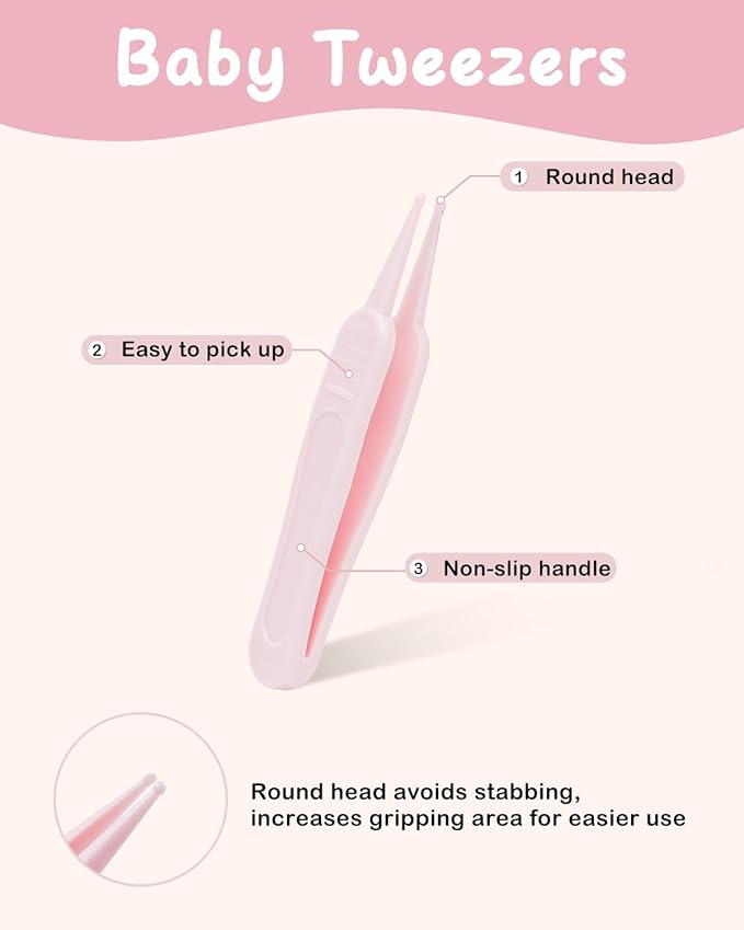babygoal Baby Nail Flie Care Kit - 4-Piece Gentle Nail Trimmer & File Set with Safety Stopper | Painless Clipping for Newborns & Infants | Portable Case (Soft Pink) ZJCT01-B