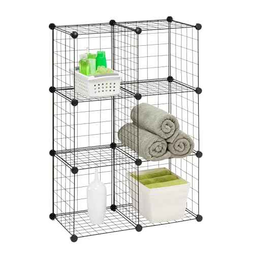 Honey-Can-Do 6 Cube Black Storage Set SHF-09484 Black