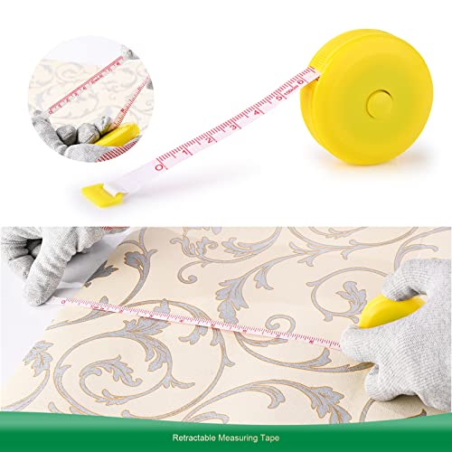 FOSHIO Wallpaper Kit, Including Wallpaper Smoothing Tool, Card Squeegee, Seam Roller, Wrapping Paper Cutter Exacto Knife, Mesureing Tape, Wallpaper Tools for Peel and Stick Window Film Application Kit