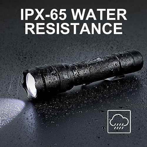 ULTRAFIRE WF-502B LED Tactical Flashlight, 5 Modes 1000 High Lumens Flashlight Torch with Duty Belt Flashlight Holster, UFB26, Bicycle Mount, USB Charger