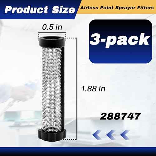 3 Pack 288747 Filter for Graco Paint Sprayer Accessories, Compatible with Graco Magnum ProX7 ProX9 ProX17 ProX19 ProX21 XR5 XR7 XR9, Replacement Parts