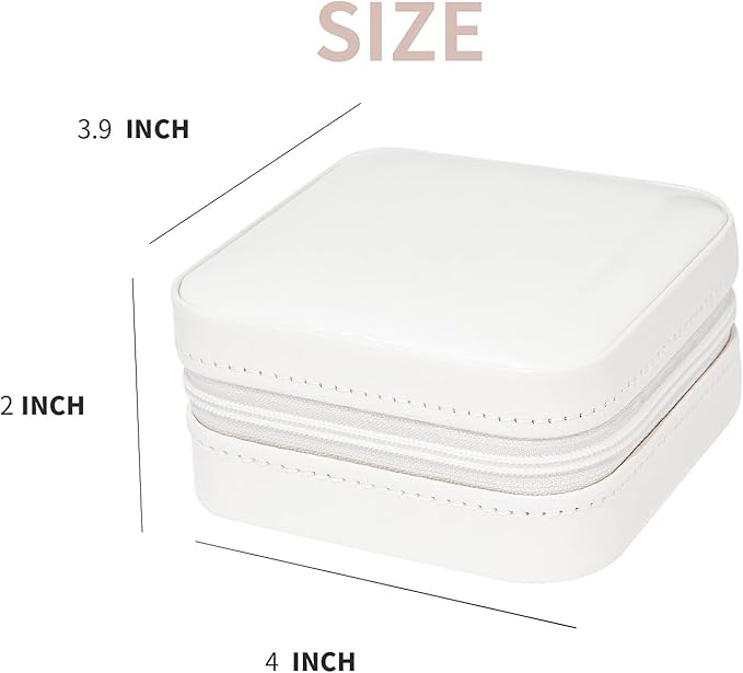 KElofoN Travel jewelry case Travel jewelry box Travel Jewelry Organizer Small Jewelry Organizer Box for Girls Women with Mirror (White-5)