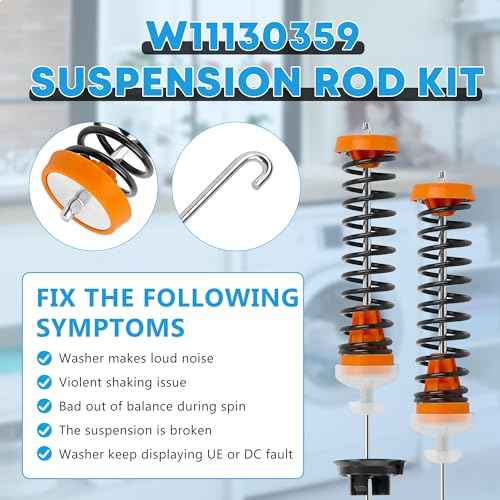 Upgraded MVWB765FW3 MVWB765FW4 WTW7500GC2 7MWTW7000EW0 Washer Suspension Rod Kit for Maytag Whirlpool Kenmore Washer WTW7040DW0 MVWB765FC3 7MWTW7300EW0 WTW7500GW0 11026132413