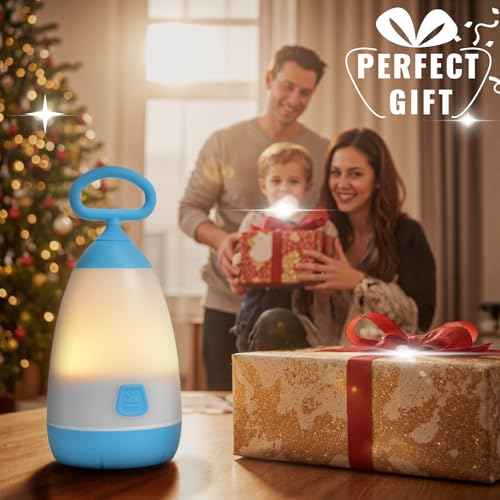 Kids Camping Lantern & Night Light Battery Powered, 360¡Æ Eye-Safe Light (AAA Included), IPX4 with RGB Modes Portable for Outdoor, Emergency , Gift for Children (Purple+Blue 2 Pack)