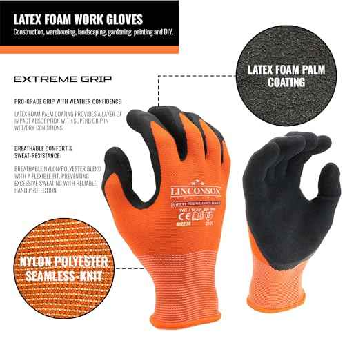 linconson 12 Pack Safety Performance Series Construction Mechanics Work Gloves