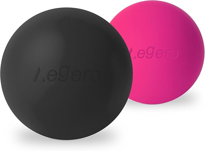 Massage Lacrosse Balls for Myofascial Release,Yoga Deep Tissue Massage,Trigger Point Therapy and Foot Plantar Fasciitis,Muscle Soreness Massager Ball (2Pack,Black and Rose Red)