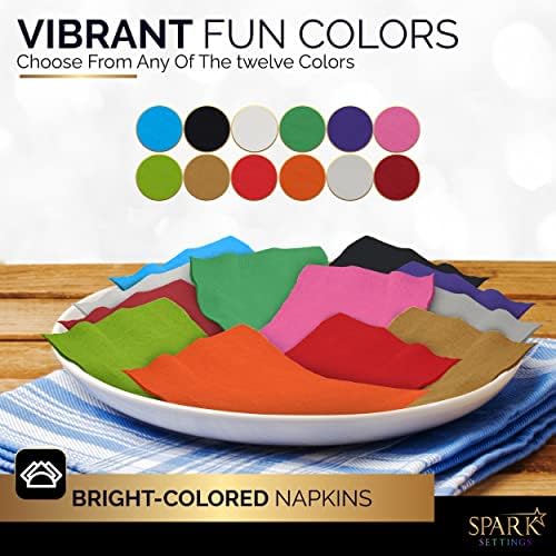 100 Pack Gold Beverage Napkins, Big Party Pack, 2 Ply, Ideal for Wedding, Party, Birthday, Dinner, Lunch, Cocktails. (5” x 5”) by Amcrate