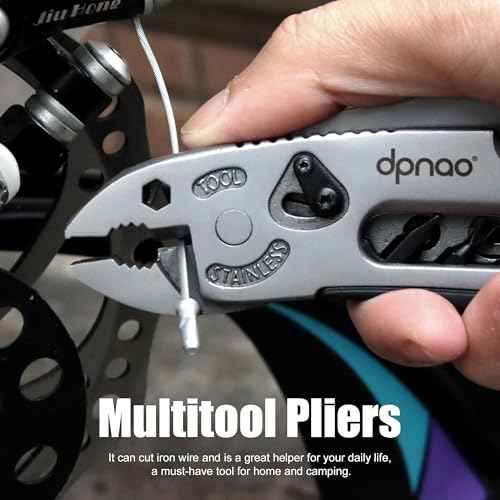 Multitool Wrench adjustable tool/5-in-1 stainless steel multifunctional pocket tool/cross wrench/screwdriver/pliers/portable folding knife with protective cover,outdoor camping,men's Christmas gift