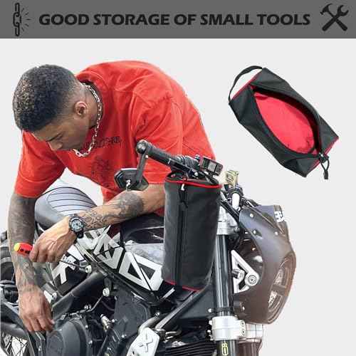 Rough Enough Small Tool Bag Pouch with YKK Zipper Compact Portable Tool Organizer for Motorcycle, Travel, DIY and Tools Storage