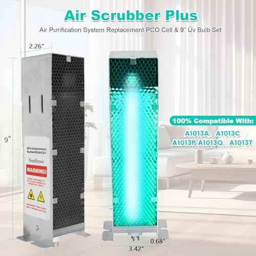 Air Scrubber Plus Advanced Photocatalytic Oxidation (PCO) 9 Inch Replacement Cell and ?¥í Bulb£¬Ozone Free, 100% Compatible with A1013A A1013C A1013P A1013Q A1013T A1013U... Rated Time 18,000h, 1 Pack