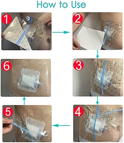 9" x 9" Ostomy Shower Cover [Pack of 25], Ostomy Bag Shower Protector Stoma Shower Guard Colostomy Shower Shields Waterproof Bandage for Women Men Showering