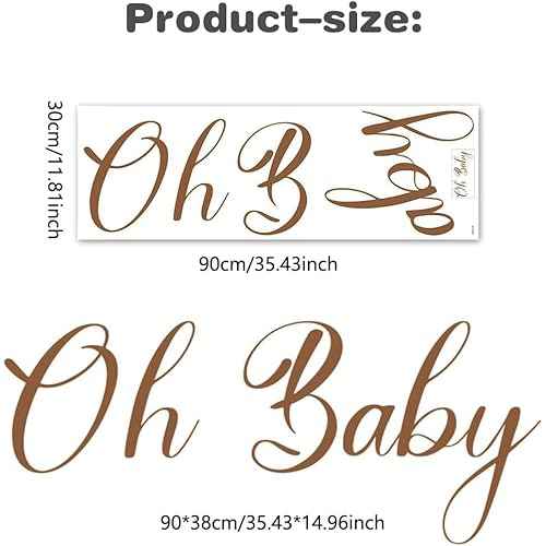 Oh Baby Wall Sticker, Baby Shower Party Decal Sign, Gender Reveal Party Decorations, Arch Decor Party Decorations Vinyl Stickers for Backdrop Party Supplies
