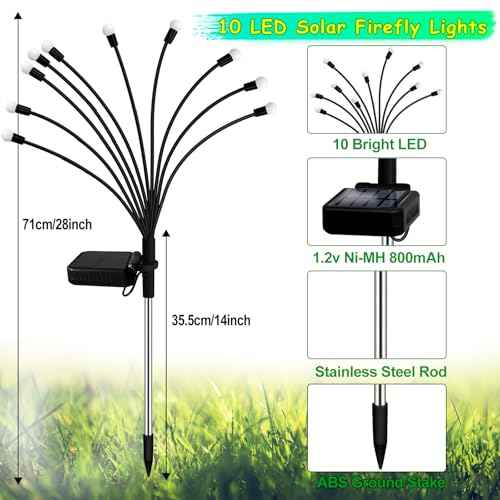 Kohlrabi Solar Garden Lights Outdoor, 6 Pack 60 LED Solar Purple Firefly Lights Waterproof, Sway by Wind, Halloween Swaying Light for Yard Patio Backyard Garden Planter Flower Bed Pathway Decoration