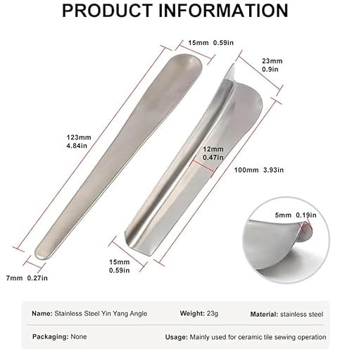 6 Pack Tile Grout Finishing Tool Spreader Spatulas Applicator Streamline Caulk Spatula Stainless Steel Concave and Convex Caulking Spatulas Tool Set for Silicone Sealant Caulk Grout Sealer