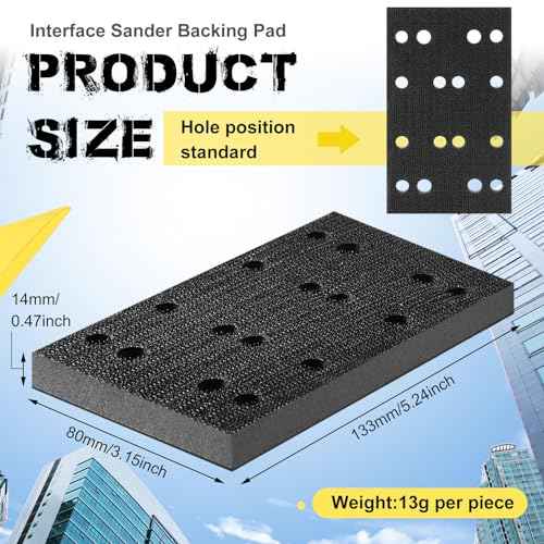 2 Pcs Soft Black Foam Sanding Pads Interface Sander Backing Pad Compatible with Festool RS400 LS130 Sander, 80 x 133 x 12 mm