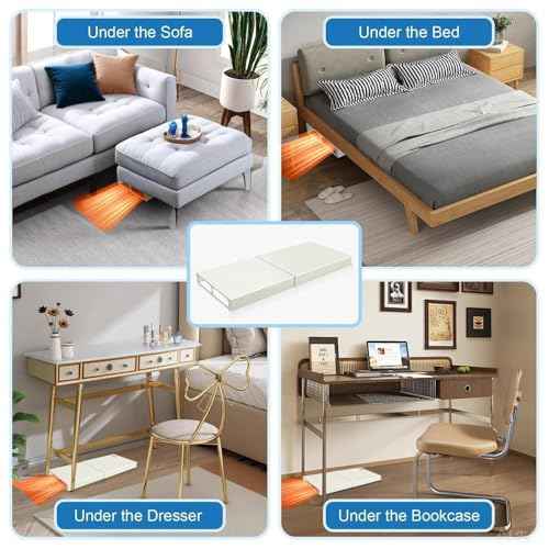 Sideways Vent Extender for Under Furniture,Metal Material, 570¢µ, Heat-Resistant Floor Vent Deflector,Adjustable 11.8"-23", Compatible with Bed/Sofa/Wardrobe(Bottom Clearance >1.5")
