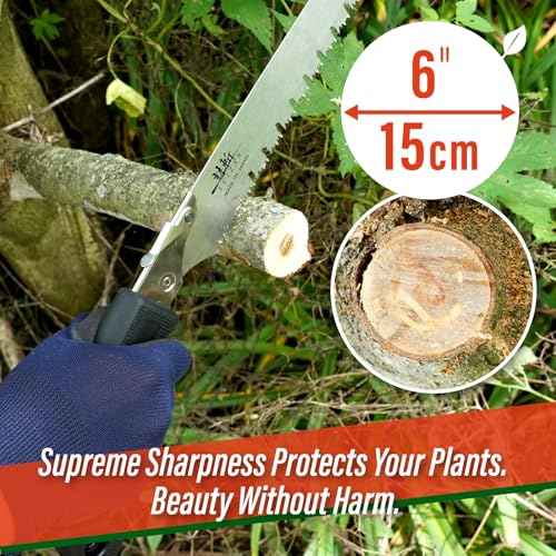 SUIZAN Pruning Saw 10.6" Gullet Blade - Professional Japanese Tree Trimming Handsaw Pullsaw Gardening Tools