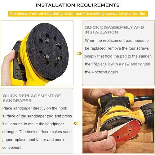 5" 8 Hole Hook and Loop Replacement Sander Pad for Dewalt Random Orbital Sander, Sanding Backing Pad for DeWalt DWE6421 6421K DWE6423 6423K DCW210B Sander 4 Screw Holes Sanding Part DWE64233 & N329079