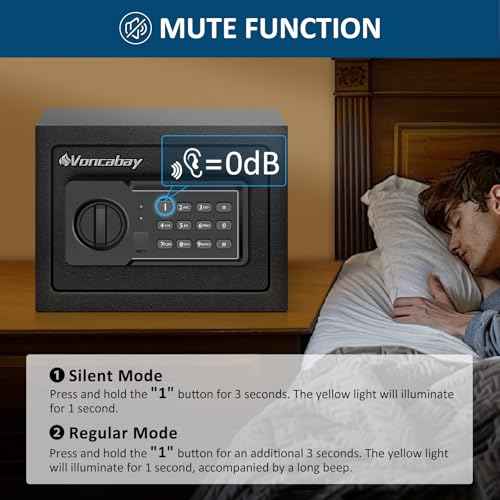 Voncabay Money Safe Box for Home with Sensor Light and Mute Function & Fireproof Security Safe Box for Money Safe with Emergency Power Outlet, Lock Box Fireproof Safe with Digital Keypad