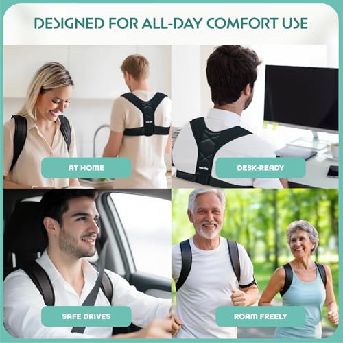 Posture Corrector for Women & Men - Fully Adjustable Back Brace Posture Corrector for Men & Women - Shoulder Brace - Back Straightener - Shoulder Support - Neck, Upper and Mid Spine Support
