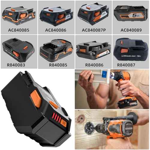 2-Pack 18V High-Capacity 6.0Ah Lithium Battery for Ridgid 18V Tools R840089 R840087 R840086 R840085 R840084 R840083 AC840085 AC840086 AC840087P