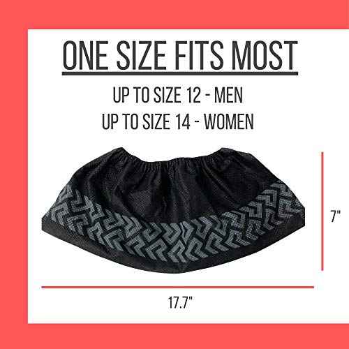 Shoe Covers - X Large, Extra Thick With Non Skid Soles, Professional Sleek Black Disposable Boot and Shoe Booties, One Size Fits Most, Non Slip - Indoor/Outdoor (200)