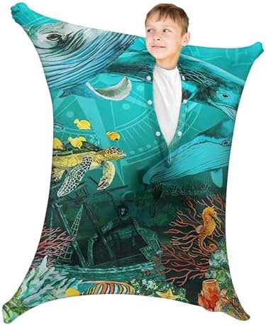 Ocean Underwater World Shark Relaxing Sensory Socks - Autistic Sensory Body Sock for Kids - ADHD and Improve Sensory Processing Sox (Medium)