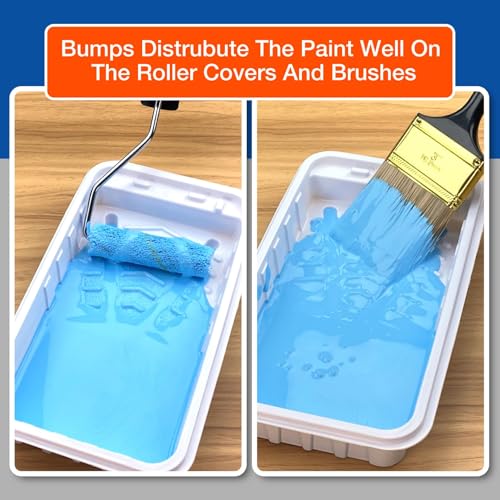 4 Inch Paint Tray Liner, 12 Pcs Disposable Small Paint Tray, Sturdy Plastic Paint Pan with Liners for Home Decor, House Painting, Crafts and DIY Projects (4 Inch, White Heavy Duty Liners)