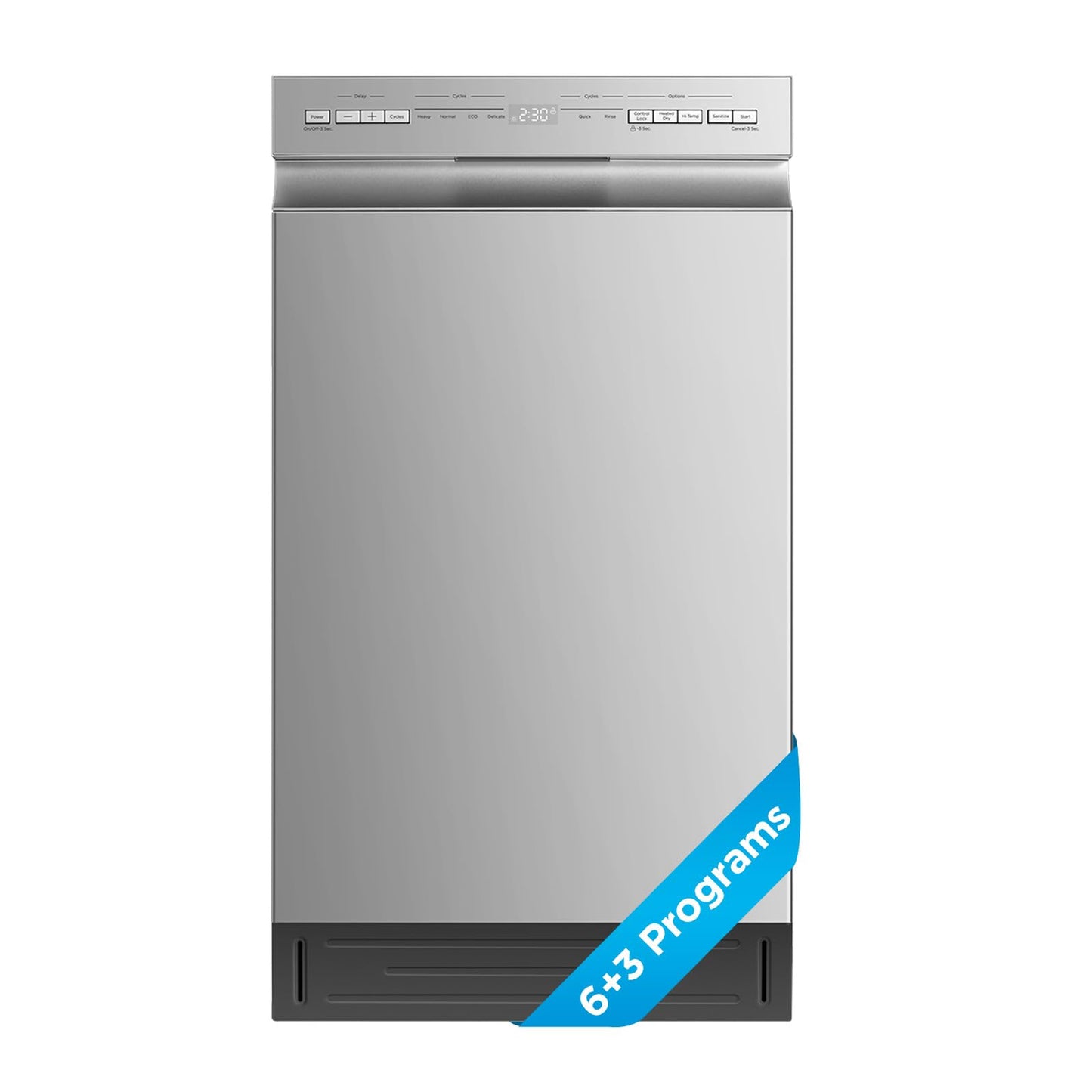 Midea 18 Inch Built-in Dishwasher, Slim Space-Saving Design with 8 Place Settings, 6 Washing Programs & Stainless Steel Tub, Energy Star Certified Dishwasher with Heated Dry & High Temp Wash, Silver