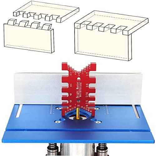 High Precision Aluminum Dovetail Jig Metric and Imperial Tenon Caliper Card Gauge for Measuring Height Woodworking Saw Table Machine Gaps Precision Measuring Tool,MG-016R