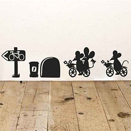 9pcs Mixed Pack Cute Mouse Hole Wall Stickers Playing Nursery Room Wall Corner Decoration DIY Home Decal Animal 3D Mural Art