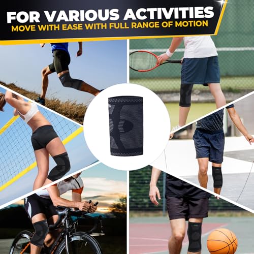 NeoTech Care Knee Support Brace - Breathable - Men, Women, Right or Left (Black Color, Size L, 1 Pair)