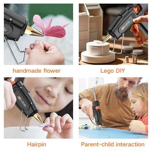 IZIO Hot Glue Gun with 21 Glue Sticks7/16") &Storage Pouch - 100W Fast Heating (2-3 Min), Heavy Duty DIY Starter Kit for Crafts, Fabric, Wood, Home Repairs,Non-Drip Precision Nozzle, ergonomic|Black