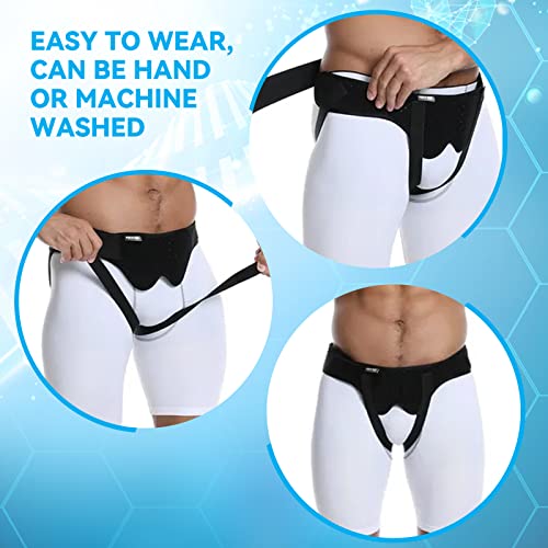 Hernia Belts for Men,Medical Hernia Guard Inguinal Truss for Single/Double,Sports Hernia Adjustable Waist Strap with 2 Removable Compression Pads (Large)