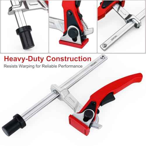 Bench Dog Clamp for Woodworking 3/4" Dog Hole, 2 Pack Quick-Ratchet Bench Clamps with 19mm Non-Slip Bench Dogs, Heavy-Duty Chrome Vanadium, Compatible with MFT Tables and Workbenches